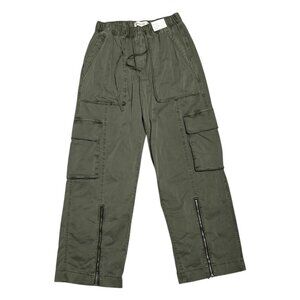 ABERCROMBIE & FITCH High Rise BAGGY Army Green Cargo Wide Leg Pants NWT Womens S